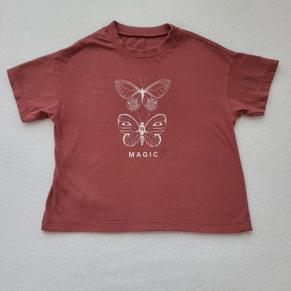 gef | Butterfly Magic Short Sleeve T-Shirt Clay & White EUC Size 6 - Picture 12 of 12